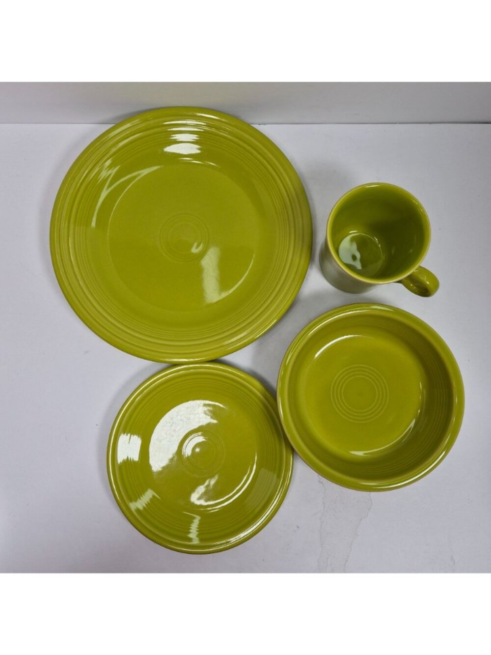 Fiesta Lemongrass by Homer Laughlin 4-Piece Dinnerware Set Made In USA-Retired - Picture 2 of 8